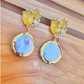 Coin Pearl & Yellow Jade Earrings