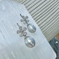 Silver Teardrop Pearl Earrings