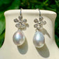Silver Teardrop Pearl Earrings