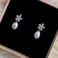 Silver Teardrop Pearl Earrings