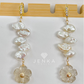 Keshi Pearls & Quartz Earrings