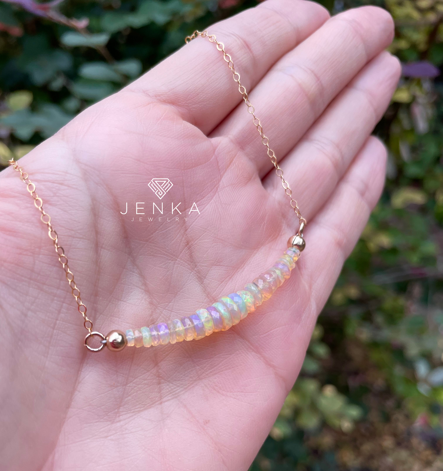 Ethiopian Opal & Chain Necklace
