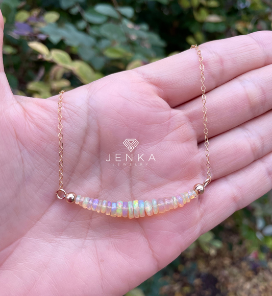 Ethiopian Opal & Chain Necklace