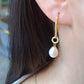 White Oval Pearl Earrings