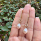 White Oval Pearl Earrings