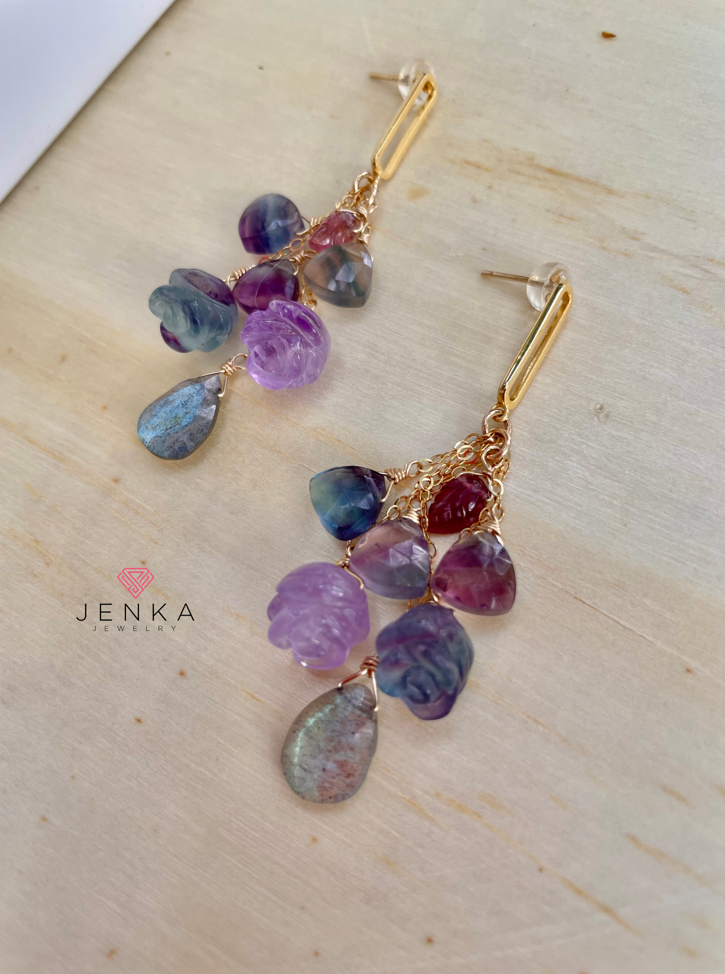Fluorite & Labradorite Earrings