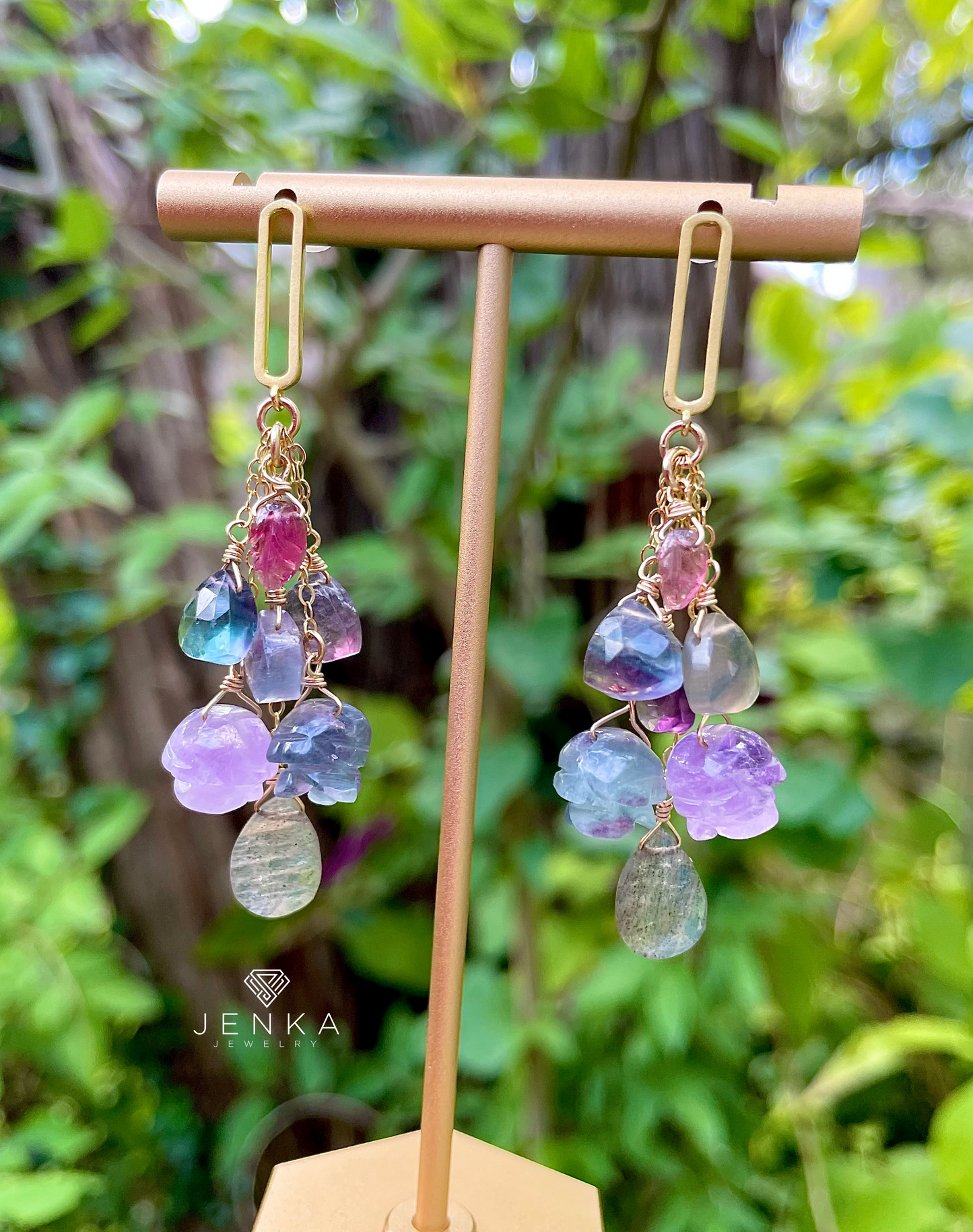 Fluorite & Labradorite Earrings
