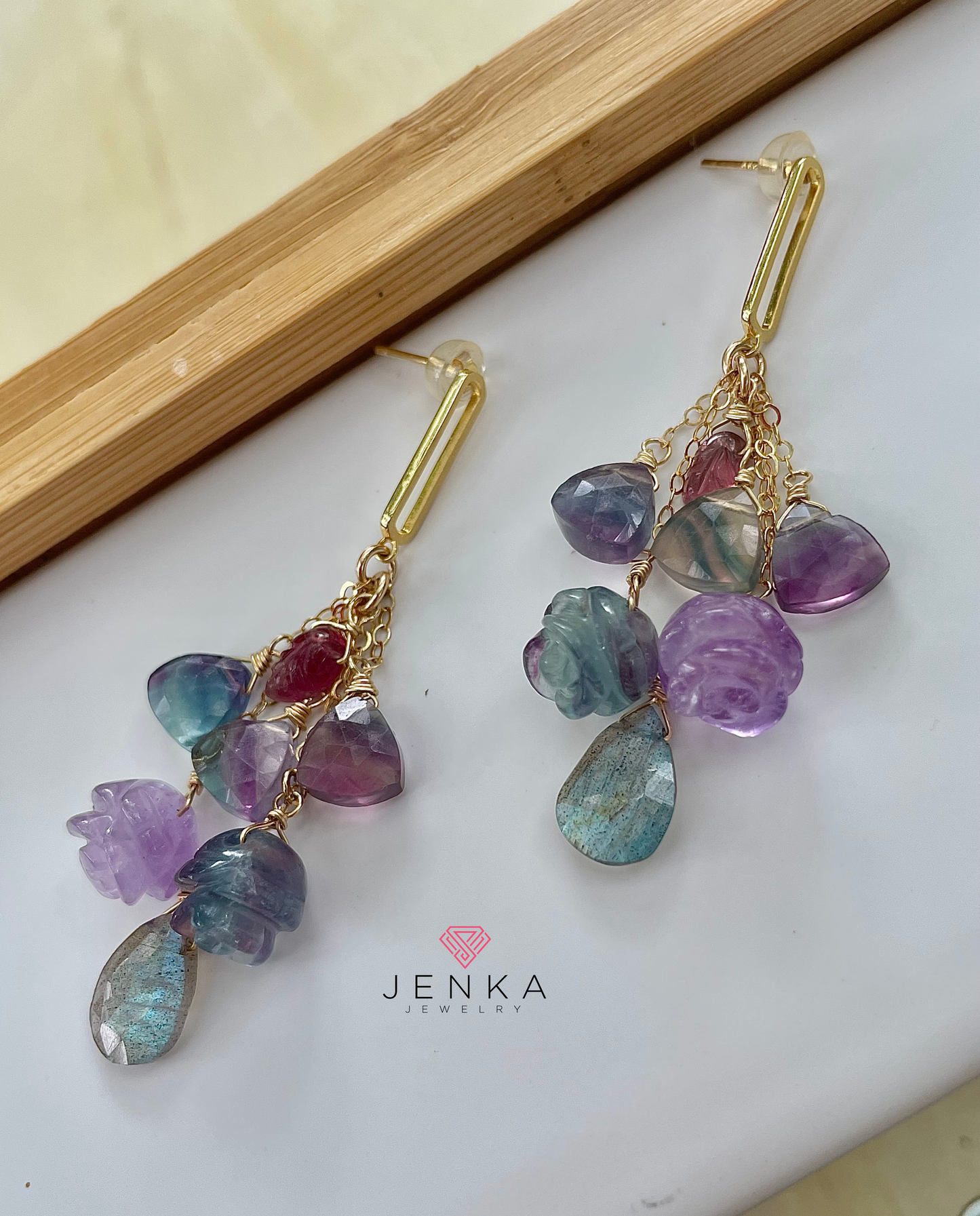Fluorite & Labradorite Earrings