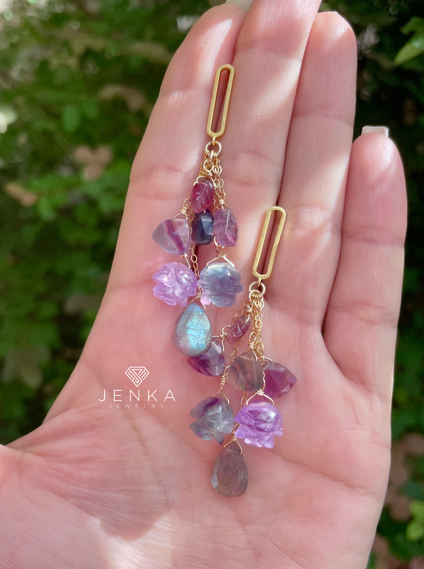 Fluorite & Labradorite Earrings