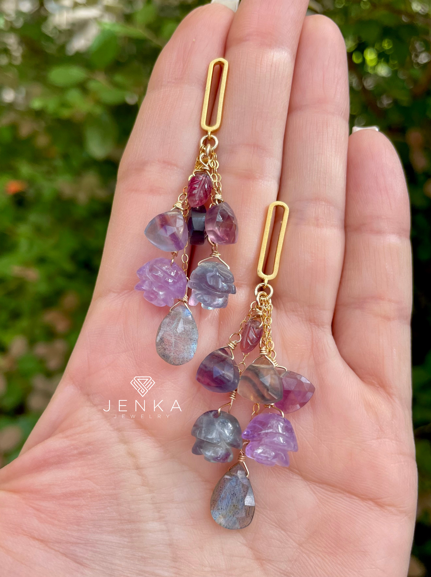 Fluorite & Labradorite Earrings