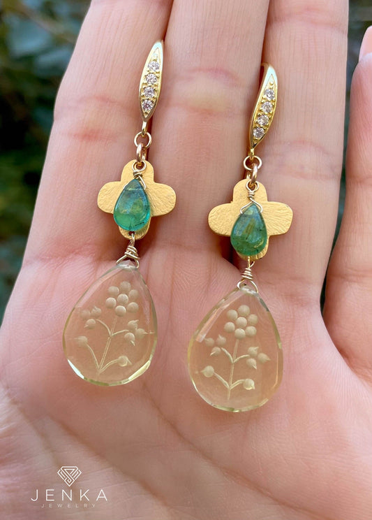 Lemon Quartz Earrings