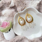 Baroque Pearl and  Rainbow Moonstone Earrings