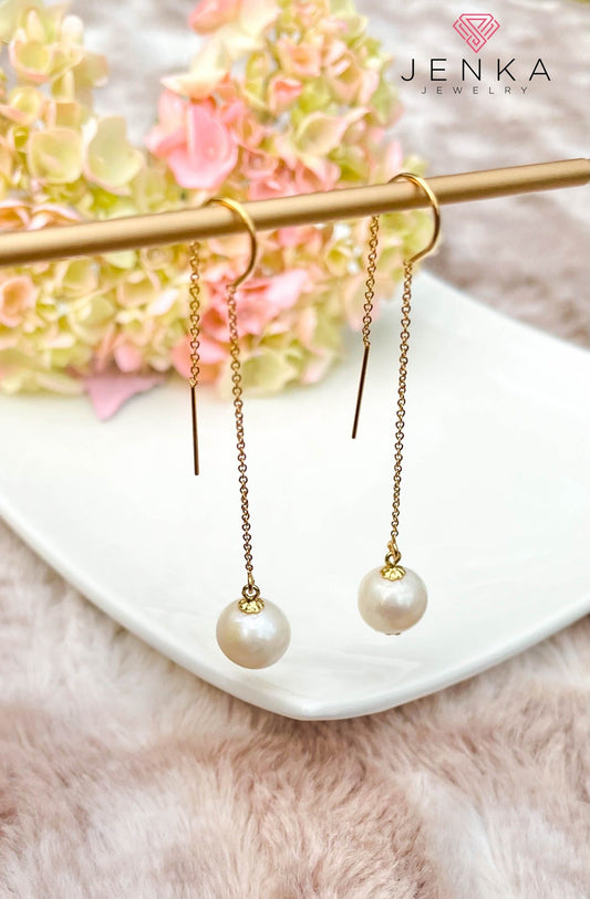 White Pearl Earrings