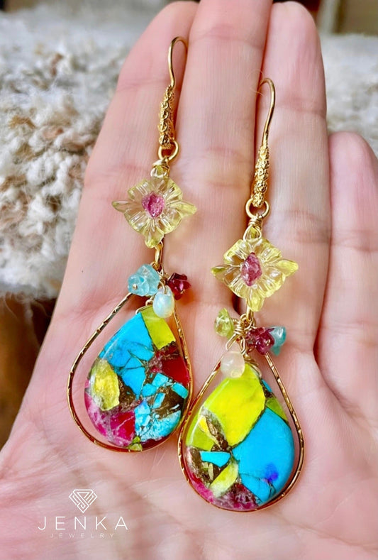 Copper Turquoise Earrings