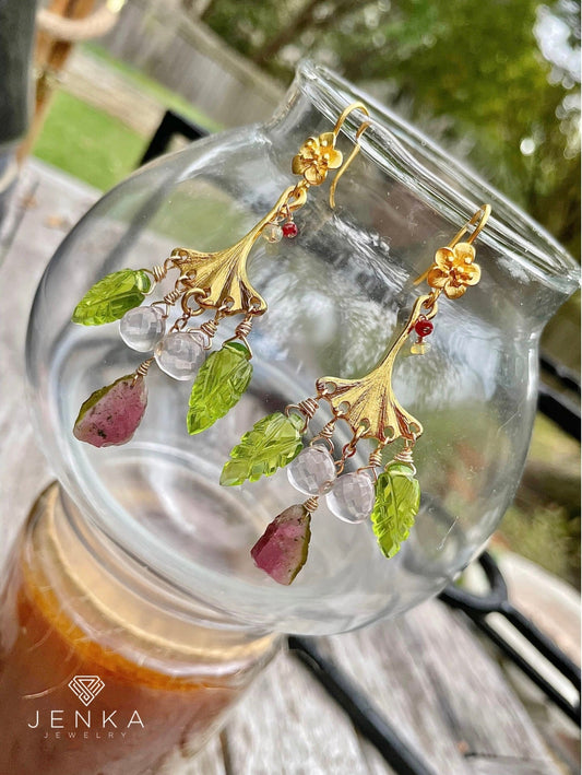 Watermelon Tourmaline Earrings