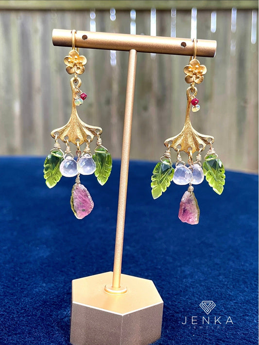 Watermelon Tourmaline Earrings